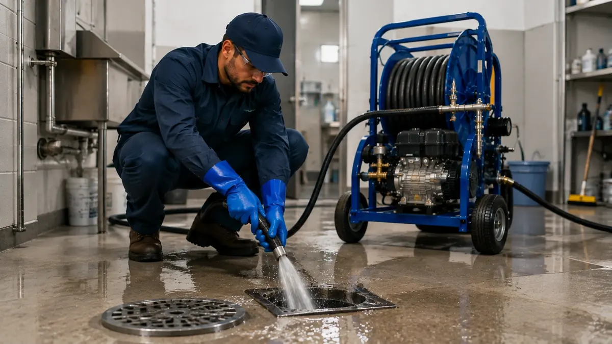 Floor Drain Hydro Jet Cleaning in Pinole